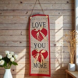 Rustic Red Heart Wall Hanging Decor